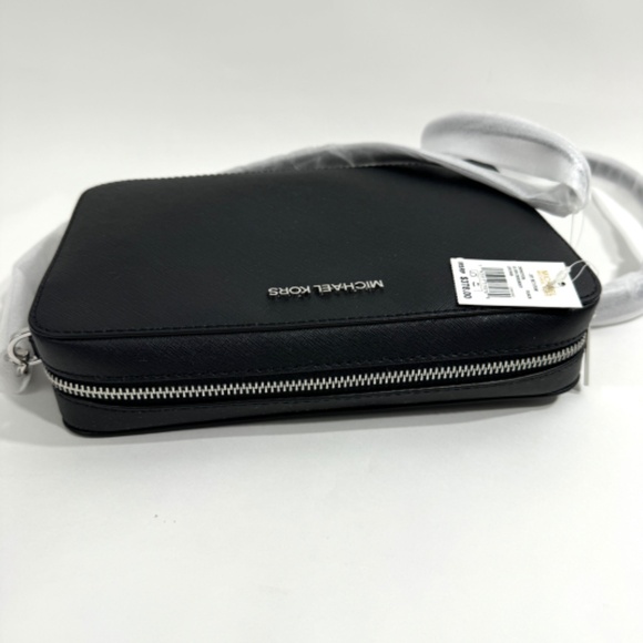 Michael Michael Kors Jet Set Black Large Saffiano Leather Crossbody Bag New - Picture 6 of 11